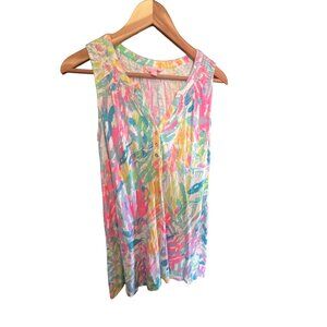Lilly Pulitzer Essie sparkling sands Coral Reef Print Dress Sleeveless Size Smal